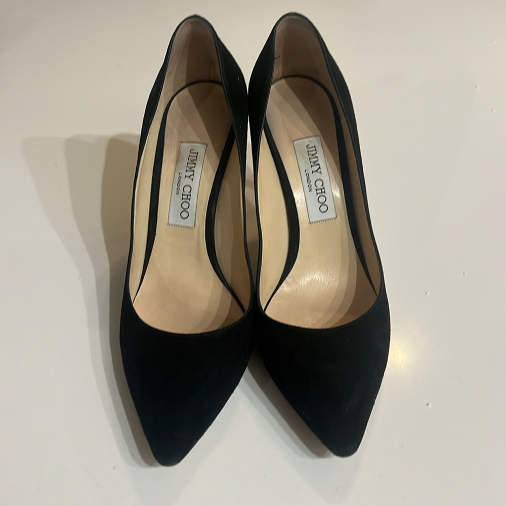Jimmy Choo Black Suede Pumps size 39.5